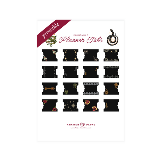 Printable Planner Tabs: Coiled Key