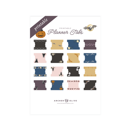 Printable Planner Tabs: Cute Bat