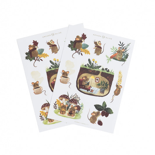 Field Mouse Sticker Set