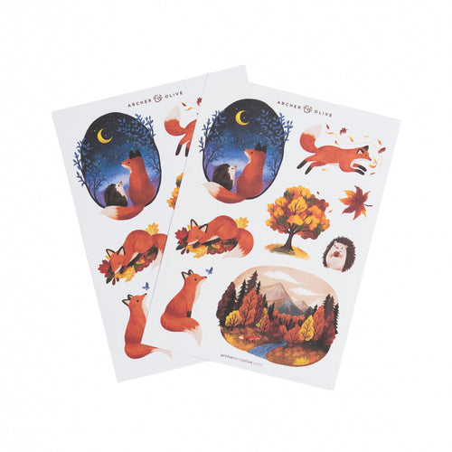 Forest Foxes Sticker Set