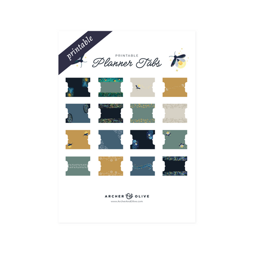 Firefly Night Printable Planner Tabs