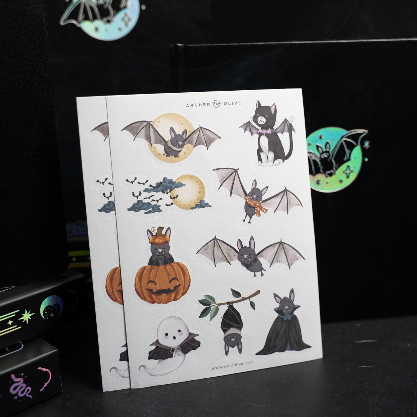 Cute Bat Sticker Set