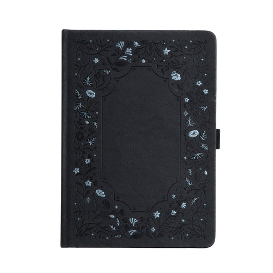 A5 Midnight Floral: Dot Grid Notebook