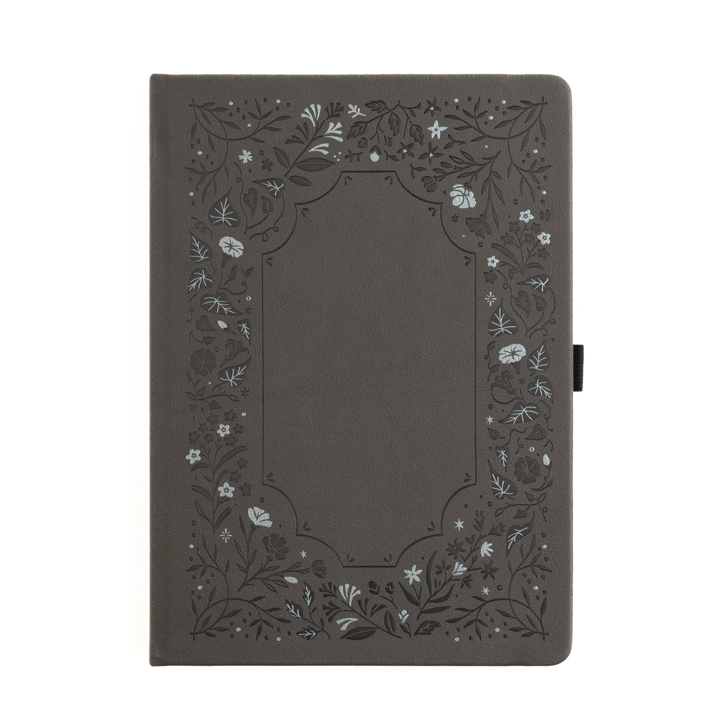 B5 Midnight Floral in Gray: Dot Grid Notebook