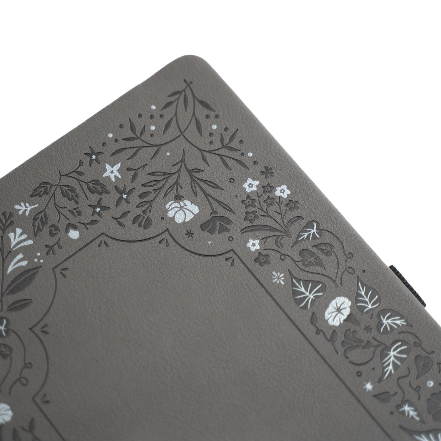 A5 Midnight Floral in Gray: Dot Grid Notebook