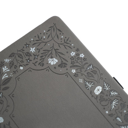 A5 Midnight Floral in Gray: Dot Grid Notebook
