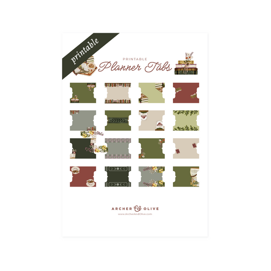 Printable Planner Tabs: Bookshelf