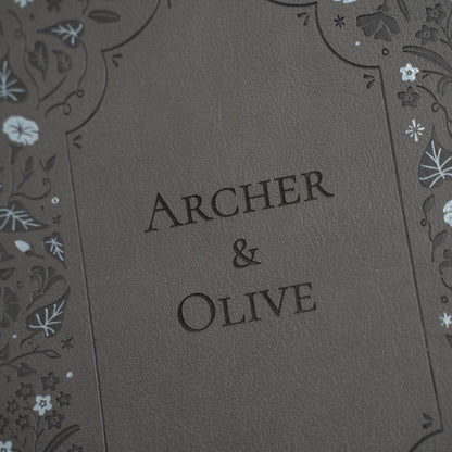 B5 Midnight Floral in Gray: Dot Grid Notebook