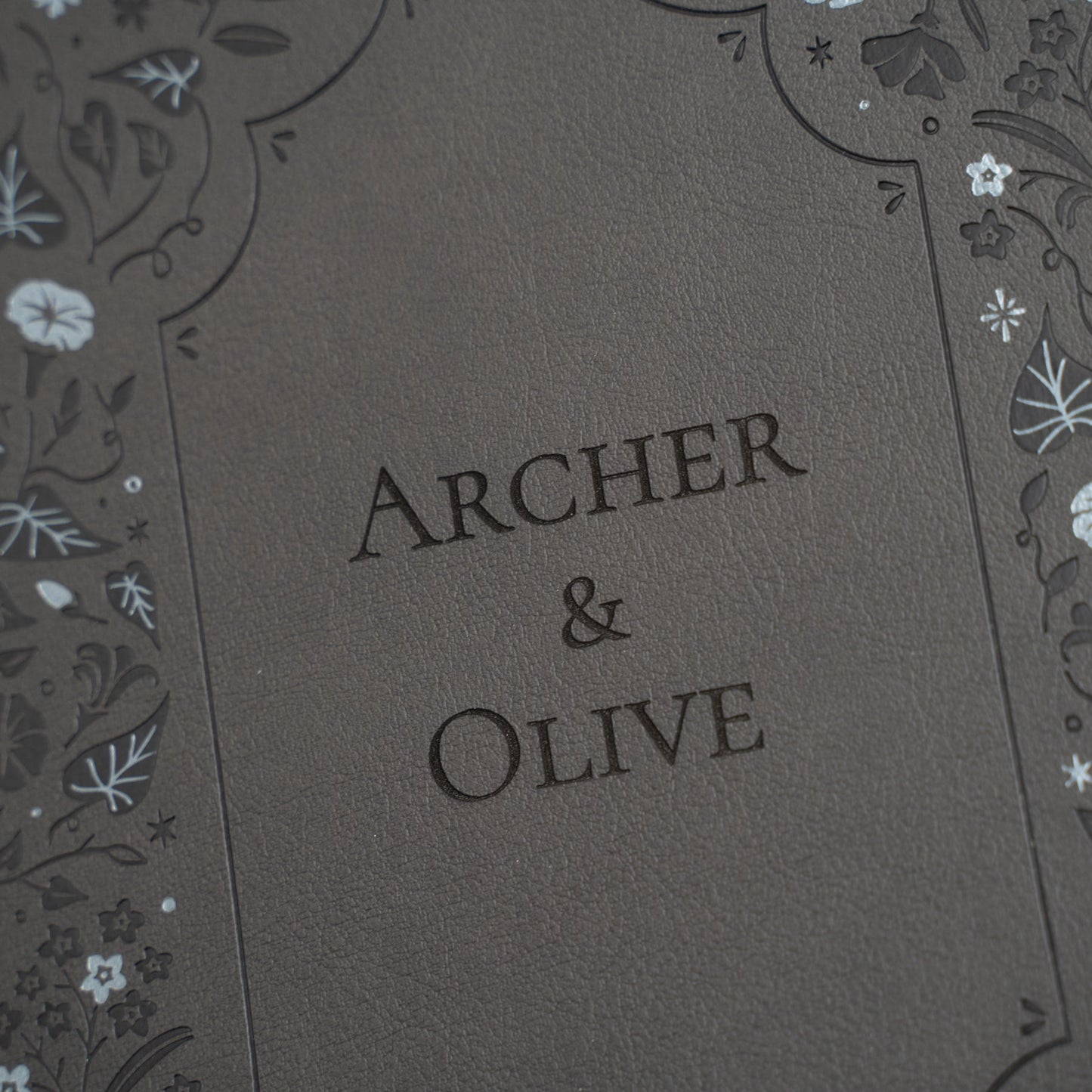 A5 Midnight Floral in Gray: Dot Grid Notebook