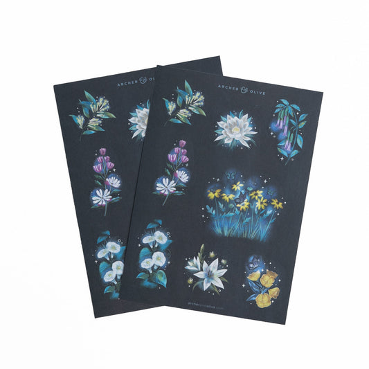 Midnight Floral Sticker Set