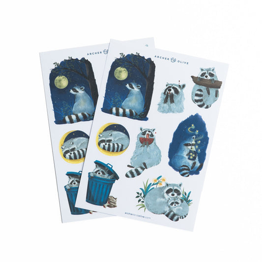 Radiant Raccoon Sticker Set